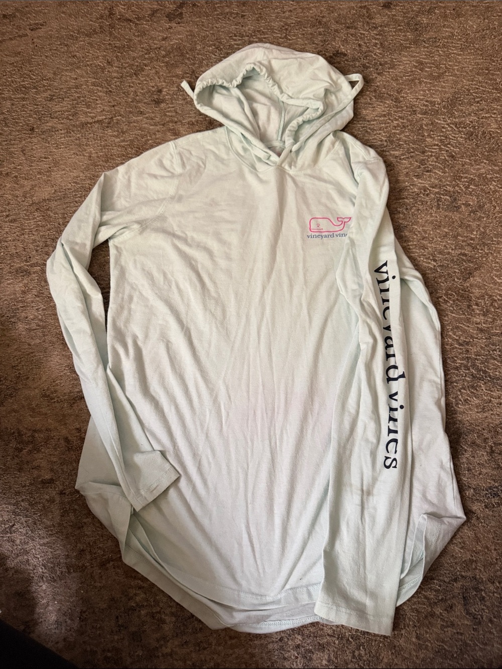Vineyard Vines Mint Green Whale Hooded Long Sleeve